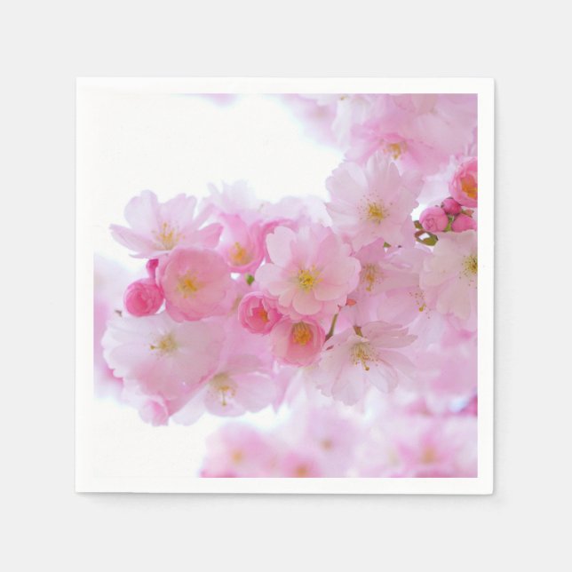 Servilleta De Papel Flores de cerezo rosa pálido (Anverso)
