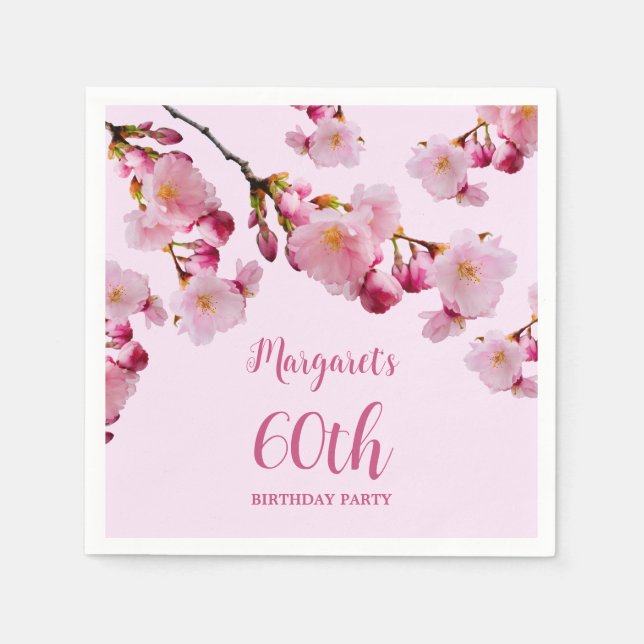 Servilleta De Papel Flores de cerezo Sakura Cumpleaños Flor de cerezo  (Anverso)