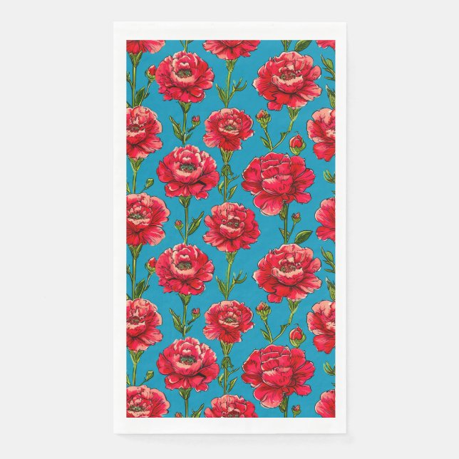 Servilleta De Papel Flores de Clavel (Anverso)
