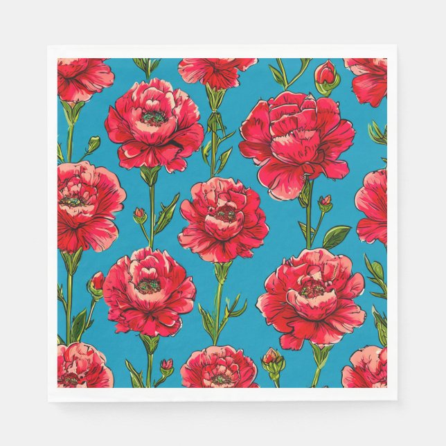 Servilleta De Papel Flores de Clavel (Anverso)