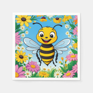 Servilleta De Papel Flores de color de abeja personalizado