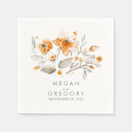 Servilleta De Papel Flores de color de agua Boda de otoño vintage