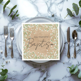 Servilleta De Papel Flores de color de agua en el aliento del bebé boh