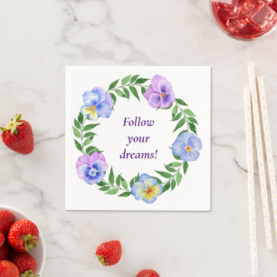Servilleta De Papel Flores de color de agua romántico lindo Napkins de