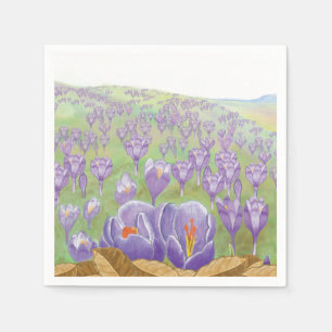 Servilleta De Papel Flores de color morado en el Ilustracion Spring Hi