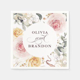 Servilleta De Papel Flores de colores Elegante Boda Boho