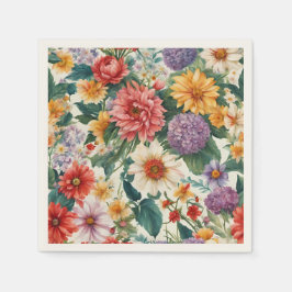 Servilleta De Papel Flores de colores en el jardín de verano asombroso