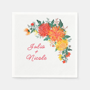 Servilleta De Papel Flores de Dahlia de primavera amarillas naranjas p