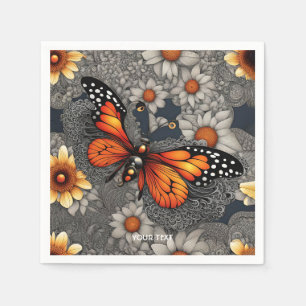 Servilleta De Papel Flores de filigrana Fantasy Cute Butterfly
