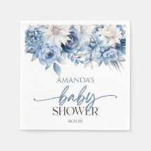Flores de flores azul turquesa Baby Shower