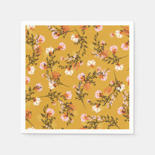 Servilleta De Papel flores de fondo amarillo