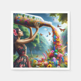 Servilleta De Papel Flores de frasco de Chica suave Fantasy Cute