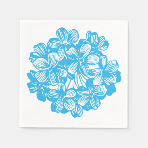Servilleta De Papel Flores de hidrangea azul celestial