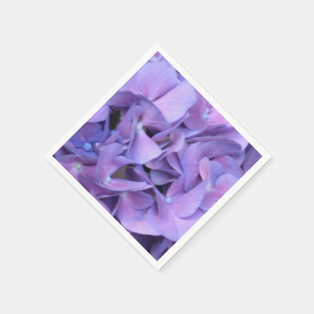 Servilleta De Papel Flores de hidrangea púrpura (Borde)