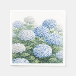 Servilleta De Papel Flores de Hortensia Azul Boda Baby Shower
