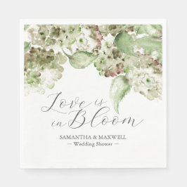 Servilleta De Papel Flores de Hortensias en Acuarela para Lluvia de No