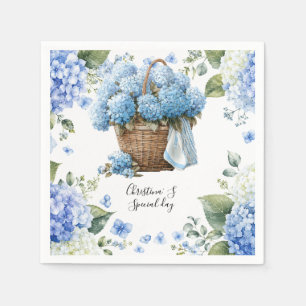 Servilleta De Papel flores de hortensias flora florista amante acuarel