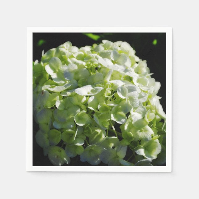 Servilleta De Papel Flores de Hydrangeas Verdes (Anverso)
