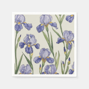 Servilleta De Papel Flores de Iris Azul