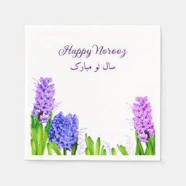 Servilleta De Papel Flores de jacinto rosa morado azul feliz Nouruz