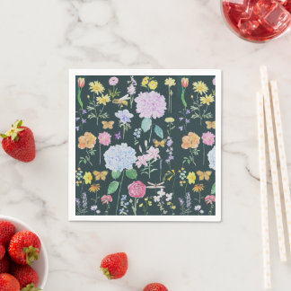 Servilleta De Papel flores de jardín colección aceite de pintura 2