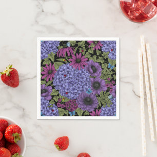Servilleta De Papel Flores de jardín en negrita