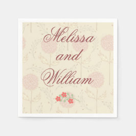 Servilleta De Papel Flores de la boda roja