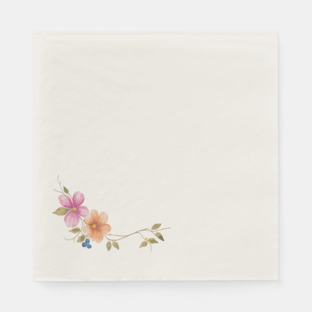 Servilleta De Papel Flores de la pradera matutina (Anverso)