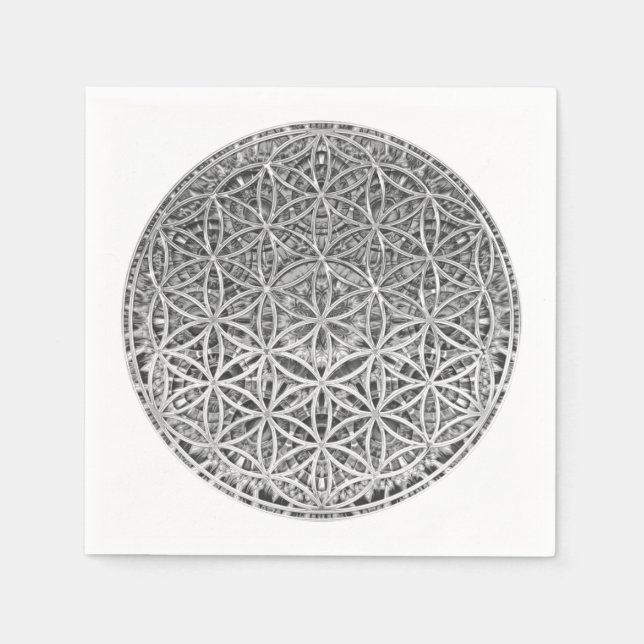 Servilleta De Papel FLORES DE LA VIDA - Medalla Plata (Anverso)