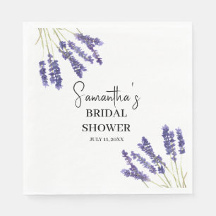 Servilleta De Papel Flores de lavanda Morado acuarela Ducha de novia