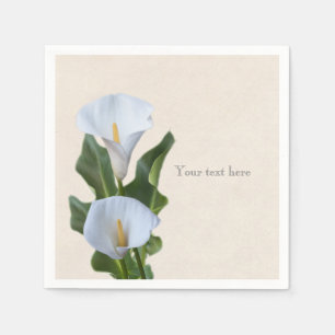 Servilleta De Papel Flores de Lirio Calla Floral Elegante Boda Nupcial