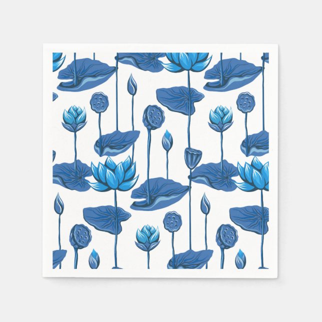 Servilleta De Papel flores de loto (Anverso)