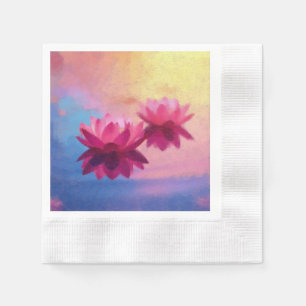 Servilleta De Papel Flores de Lotus coloridas vibrantes
