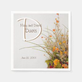 Servilleta De Papel Flores de madera blanca Boda Napkins