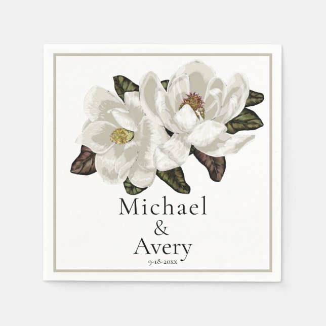 Servilleta De Papel Flores de magnolia (Anverso)