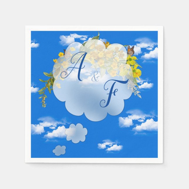 Servilleta De Papel Flores de mantequilla de primavera (Anverso)