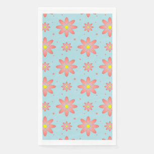 Servilleta De Papel Flores de margarita delicadas de color rosa y azul