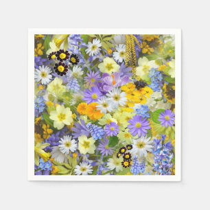 Servilleta De Papel Flores de margarita, prímula y narciso