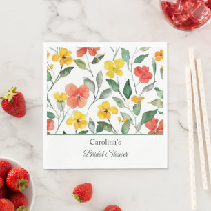 Servilleta De Papel Flores de melocotón rojas amarillas para despedida