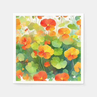 Servilleta De Papel Flores de nasturcio vibrantes