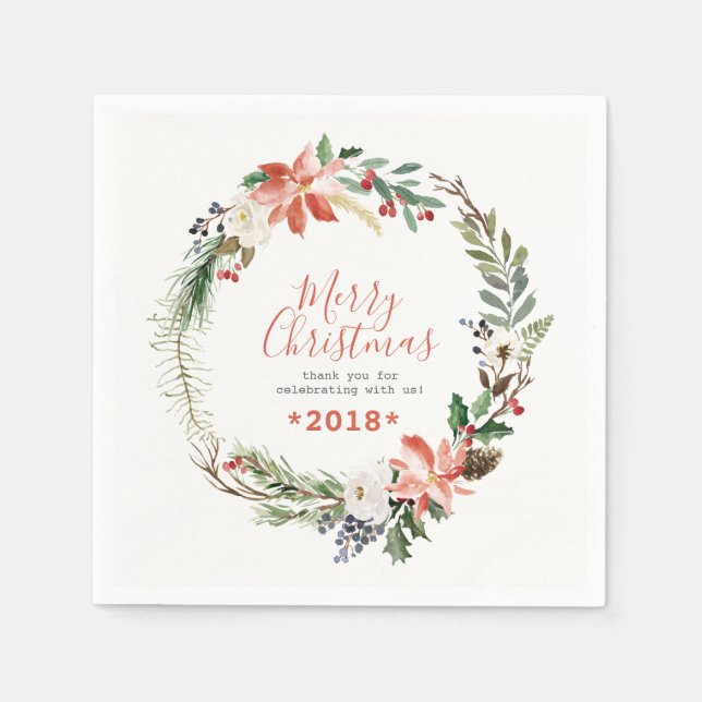 Servilleta De Papel Flores de Navidades rusos cortan (Anverso)