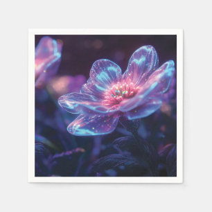 Servilleta De Papel "Flores de neón brillantes - Encantadoras Floracio