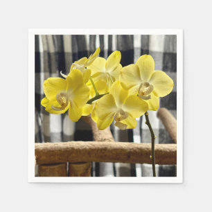 Servilleta De Papel Flores de orquídeas de falaenopsis amarilla