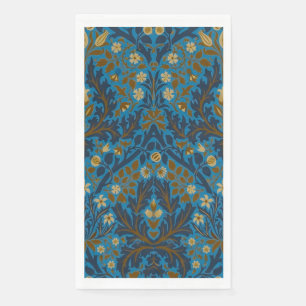 Servilleta De Papel Flores de Otoño Azules Turquesa Vintage de William