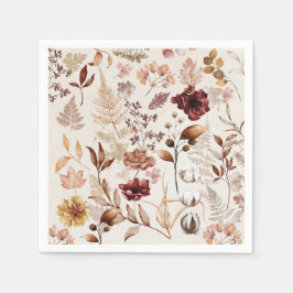 Servilleta De Papel Flores de otoño y hojas acuáticas