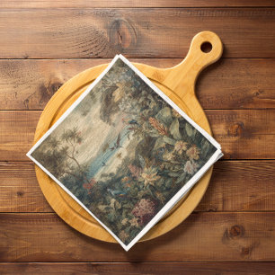 Servilleta De Papel Flores de pájaros botánicos vintage en el paraíso