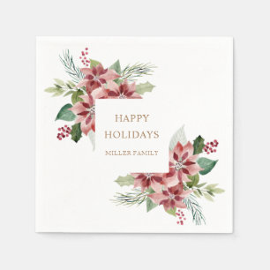 Servilleta De Papel flores de poinsettia para fiestas de Navidad