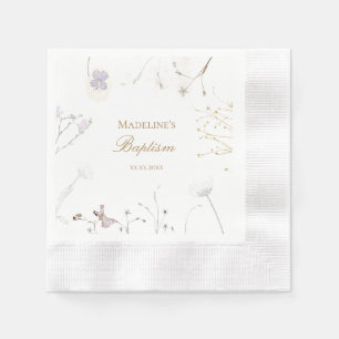 Servilleta De Papel Flores de pradera de bautismo