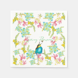 Servilleta De Papel Flores de primavera acuarela