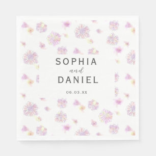 Servilleta De Papel Flores de primavera acuarela Boda personalizado